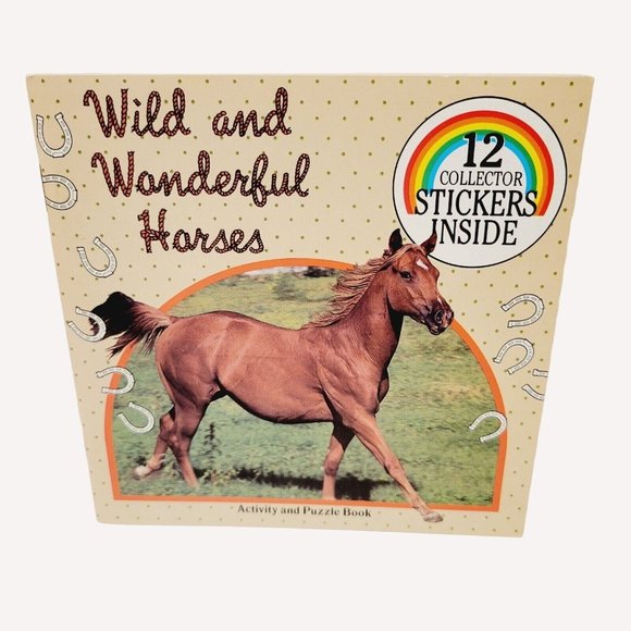 Vtg RARE 1985 Wild and Wonderful Horses Christopher Brown Stickers Activity Book - Picture 1 of 4